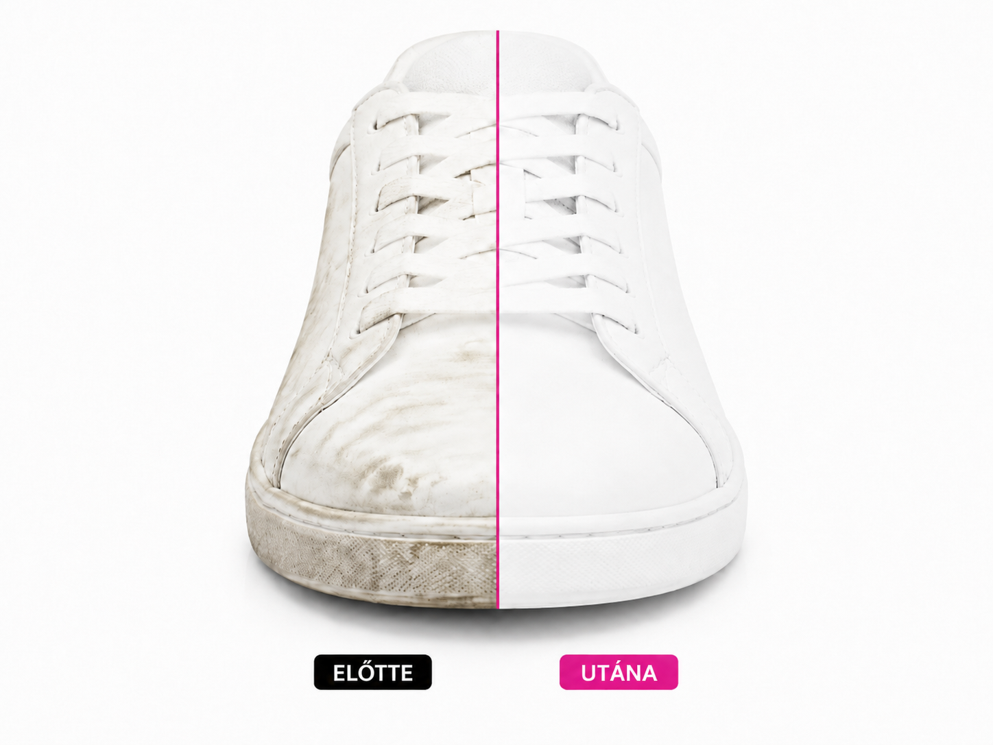 Fehér sneaker tisztítás előtt és után